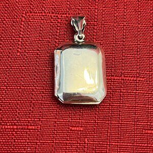 Vintage Sterling Silver Rectangular Locket Pendant